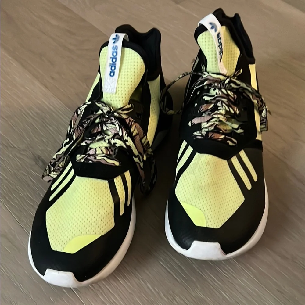 Adidas Neon Yellow and Black Athletic Shoes - Picture 3 of 6